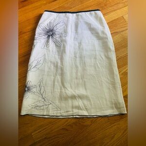 🔥 🔥 🔥 Willi Smith Black and Off White Linen Skirt
